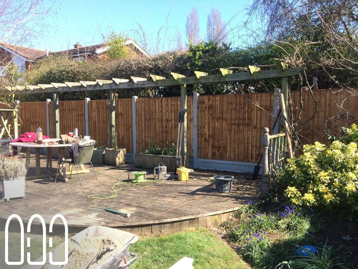 Close board fencing with concrete posts and gravel boards