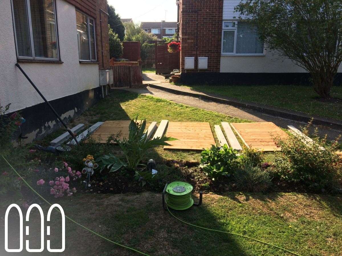 Close board fencing with concrete posts and gravel boards